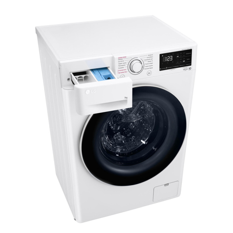 LG Стиральная машина фронтальная, 7кг, 1200, A+++, 48см, дисплей, пар, инвертор, белый (F2V3HS0WW)