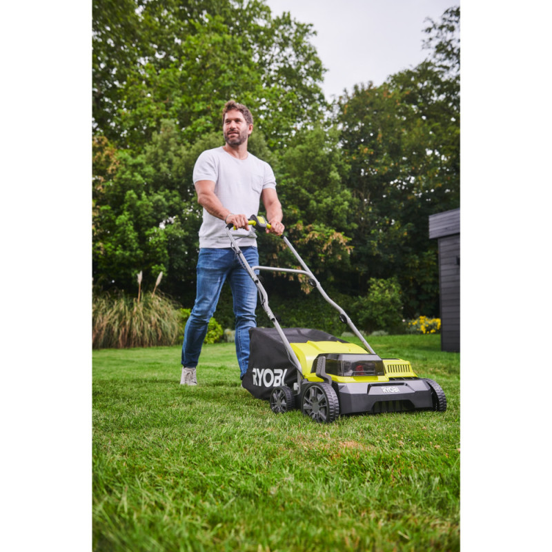 Ryobi Аэратор-скарификатор аккумуляторный ONE+ RY18SFX35A-240 18В акб 2х4А·ч 35см 55л 10кг (5133004549)