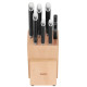 Tefal Set of knives Ice Force, wooden deck, 7pcs, wood, plastic, stainless steel, black (K232S704)
