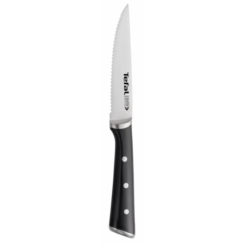 Tefal Set of knives Ice Force, wooden deck, 7pcs, wood, plastic, stainless steel, black (K232S704)