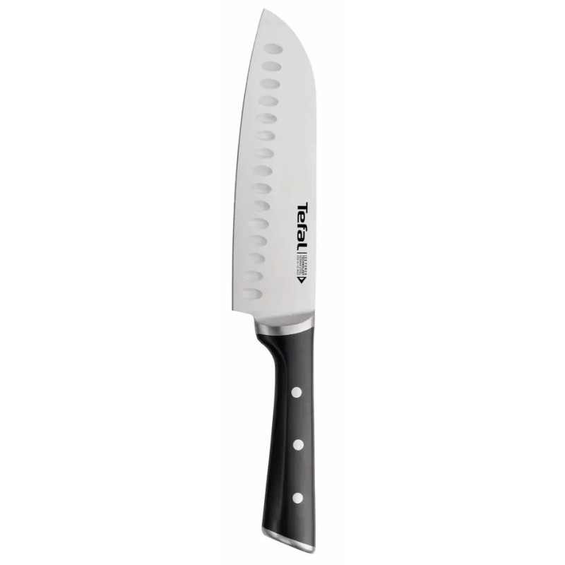 Tefal Set of knives Ice Force, wooden deck, 7pcs, wood, plastic, stainless steel, black (K232S704)
