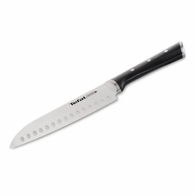 Tefal Set of knives Ice Force, wooden deck, 7pcs, wood, plastic, stainless steel, black (K232S704)