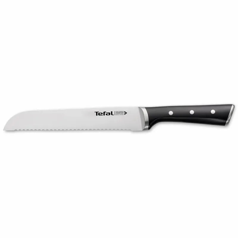 Tefal Set of knives Ice Force, wooden deck, 7pcs, wood, plastic, stainless steel, black (K232S704)
