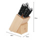 Tefal Set of knives Ice Force, wooden deck, 7pcs, wood, plastic, stainless steel, black (K232S704)