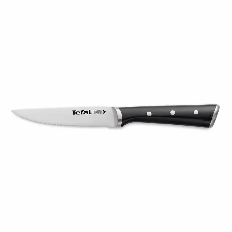 Tefal Set of knives Ice Force, wooden deck, 7pcs, wood, plastic, stainless steel, black (K232S704)