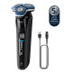 Philips electric shaver rotary, razor head-4, Li-Ion, dry+wet, charge indicator, trimmer, case, black (S7886/55)