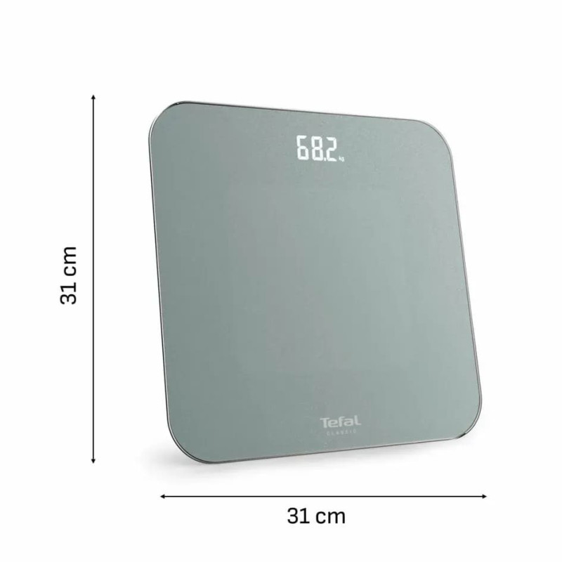 Tefal Ваги Tefal підлогові Classic, 180кг, AAAx3 в комплекті, скло, сірий (PP1903V0)