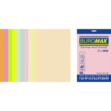 Бумага Buromax А4, 80g, PASTEL+NEON, 10colors, 20sh, EUROMAX (BM.2721720E-99)