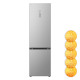 LG ref with bottom freezer, 203x60x68, ref-277l, freez.-110l, 2doors, A++, NF, inv, display ext, fresh zone, Metal Fresh, silver (GC-B509FNPW)