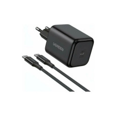 Зарядное устройство Ugreen USB-C GaN 45W + cable USB-C to USB-C X524 black (65054)