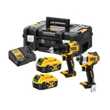 DeWALT Набір із двох акумуляторних інструментів безщіткових дриль-шурупокрут DCD709 шурупокрут ударний DCF809 акб 2х4А·год ЗП кейс 6.5кг (DCK2062M2T)