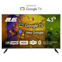2E Телевизор 43" LED 4K 60Hz Smart Google TV Black (2E-43A07KU)