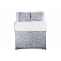 ARDESTO Bedding set 2.0 Gloria, sateen, duvet cover 200x220cm, sheet 230x240cm, pillowcases (2) 50x70cm, 100% cotton, gray branch (ART2022LD)