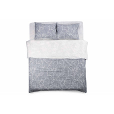 ARDESTO Bedding set 2.0 Gloria, sateen, duvet cover 200x220cm, sheet 230x240cm, pillowcases (2) 50x70cm, 100% cotton, gray branch (ART2022LD)