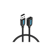 Дата кабель USB 2.0 AM/AF 1.5m black Vention (CBIBG)