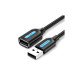 Дата кабель USB 2.0 AM/AF 1.5m black Vention (CBIBG)