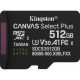 Карта памяти Kingston 512GB microSDXC class 10 UHS-I U3 V30 A1 Canvas Select Plus (SDCS3/512GBSP)