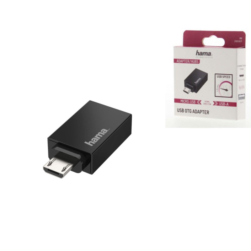 HAMA OTG Micro USB - USB 2.0 Black (00200307)