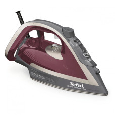 Tefal iron Smart Protect Plus, 2800W, 270ml, steam boost -260g, constant steam - 40g, ceramic soleplate, grey-burgundy (FV6870E0)