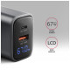 Зарядное устройство AXAGON 1xUSB-C PD67W + 1xUSB QC4+ PPS display gray (ACU-PQ67D)