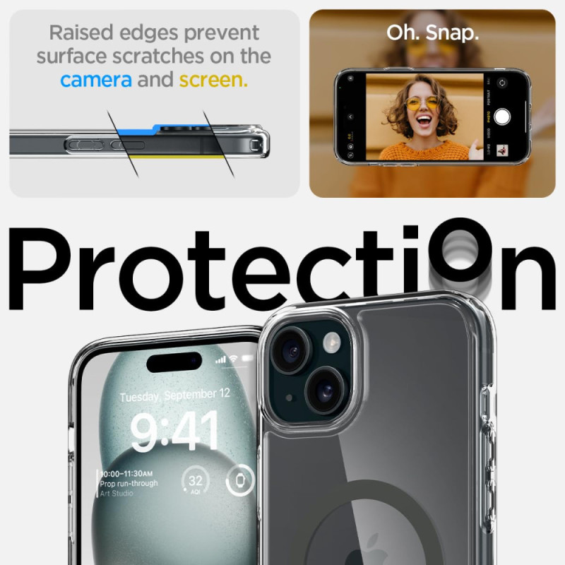 Spigen Чехол для Apple iPhone 15 Ultra Hybrid MagFit, Graphite (ACS06804)