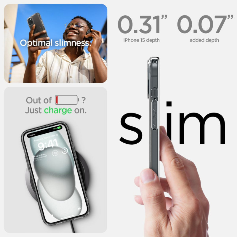 Spigen Чехол для Apple iPhone 15 Ultra Hybrid MagFit, Graphite (ACS06804)