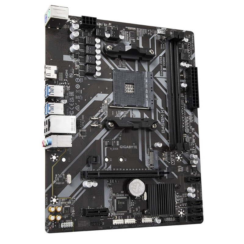 Gigabyte Motherboard B450M_K sAM4 b450 2xDDR4 HDMI mATX