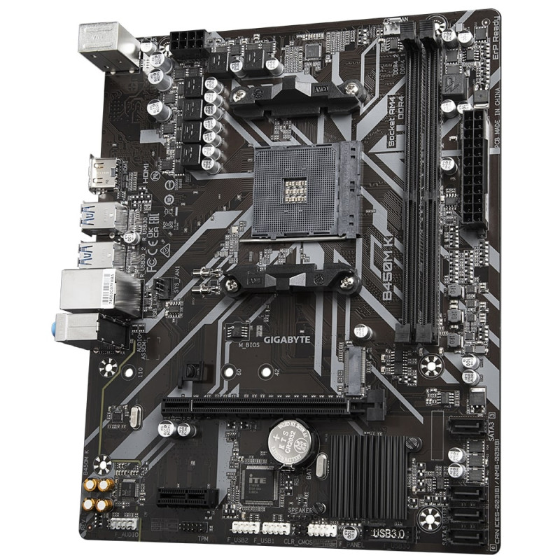 Gigabyte Motherboard B450M_K sAM4 b450 2xDDR4 HDMI mATX