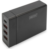 Digitus 4-Port USB Charger, 72W, 1xUSB-C (Power Delivery), 5,9,15,20V/3A, 3x USB-A 5V/2.4A, black (DA-10195)