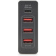 Digitus 4-Port USB Charger, 72W, 1xUSB-C (Power Delivery), 5,9,15,20V/3A, 3x USB-A 5V/2.4A, black (DA-10195)