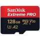 SanDisk microSD 128GB C10 UHS-I U3 R200/W90MB/s Extreme Pro V30 + SD (SDSQXCD-128G-GN6MA)