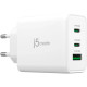 Зарядное устройство J5create 1xUSB + 2xUSB-C 65W GaN QC3.0/PD/PPS (JUP3365E-EN)