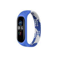 Ремешок для фитнес браслета BeCover Elastic Nylon Style для Xiaomi Mi Smart Band 5/6 (Size L) Blue-White (706162)