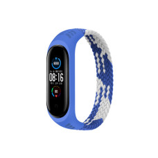 Ремешок для фитнес браслета BeCover Elastic Nylon Style для Xiaomi Mi Smart Band 5/6 (Size L) Blue-White (706162)