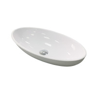 Adamant Sink, washbasin ANDERE NEW, artificial stone, oval, without a hole for the mixer and overflow, 590х295х130mm, imposed, white (100002881)