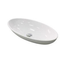 Adamant Sink, washbasin ANDERE NEW, artificial stone, oval, without a hole for the mixer and overflow, 590х295х130mm, imposed, white (100002881)