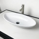 Adamant Sink, washbasin ANDERE NEW, artificial stone, oval, without a hole for the mixer and overflow, 590х295х130mm, imposed, white (100002881)