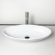 Adamant Sink, washbasin ANDERE NEW, artificial stone, oval, without a hole for the mixer and overflow, 590х295х130mm, imposed, white (100002881)