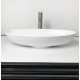 Adamant Sink, washbasin ANDERE NEW, artificial stone, oval, without a hole for the mixer and overflow, 590х295х130mm, imposed, white (100002881)
