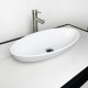 Adamant Sink, washbasin ANDERE NEW, artificial stone, oval, without a hole for the mixer and overflow, 590х295х130mm, imposed, white (100002881)
