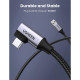 Дата кабель USB 3.0 AM to USB-C 1.0m 60W US385 90° Black Ugreen (20299)