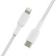 Belkin сable USB-С > Lightning charge/data, 1m, Type-C, BRAIDED, white (CAA004BT1MWH)