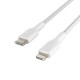 Belkin сable USB-С > Lightning charge/data, 1m, Type-C, BRAIDED, white (CAA004BT1MWH)