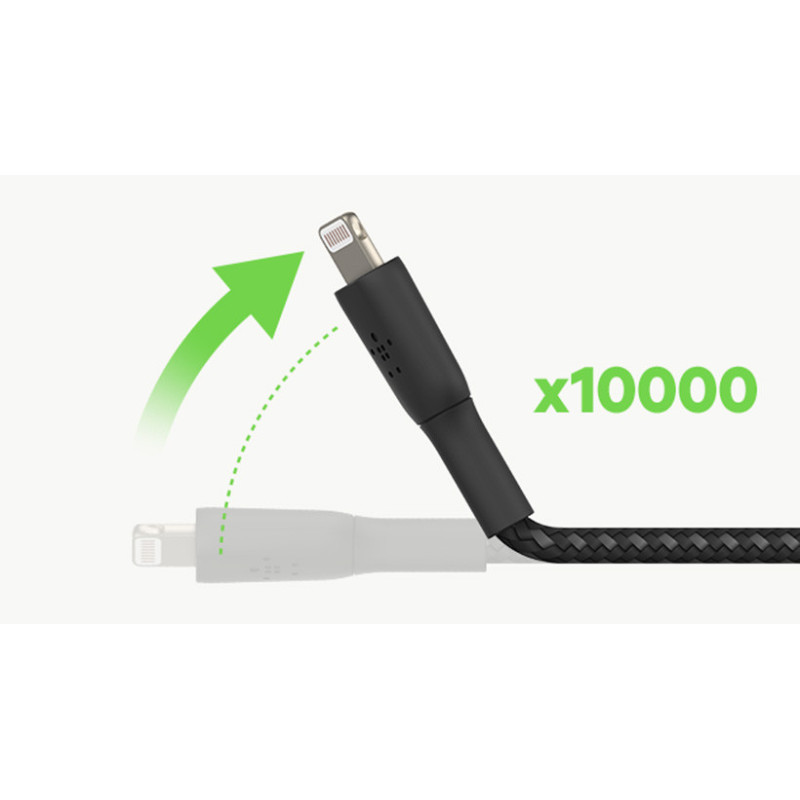 Belkin сable USB-С > Lightning charge/data, 1m, Type-C, BRAIDED, white (CAA004BT1MWH)