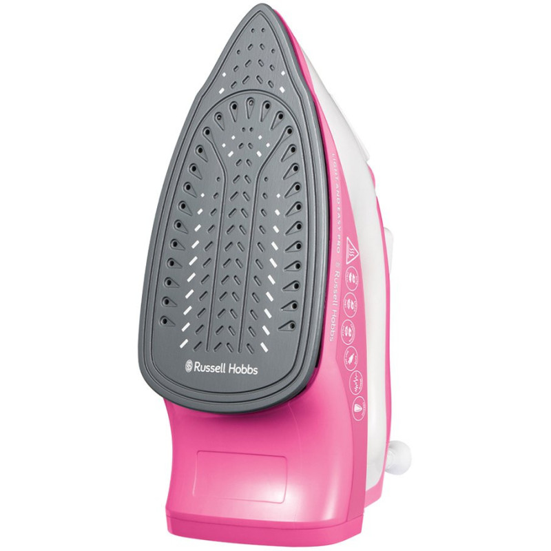 Russell Hobbs Iron Light&Easy Pro, 2600W, 240ml, steam boost -130g, constant steam - 40g, ceramic soleplate, white-pink (26461-56)