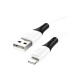 Дата кабель USB 2.0 AM to Lightning 1.0m 2.4A silicone X82 white HOCO (6931474768544)