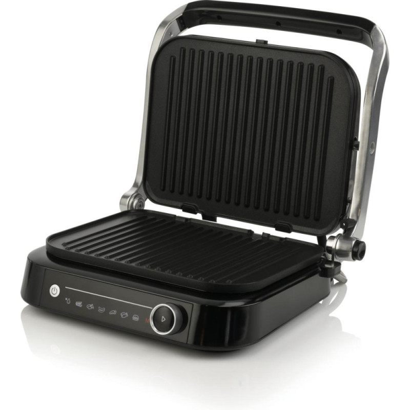 Gorenje Grill clamping, 2100W, temp. regimes-7, removable plates, 180 opening, metal, grey (GCG2100S)