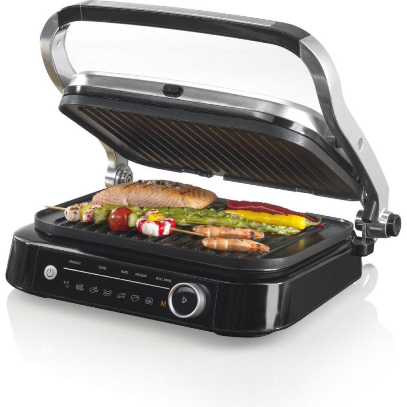 Gorenje Grill clamping, 2100W, temp. regimes-7, removable plates, 180 opening, metal, grey (GCG2100S)