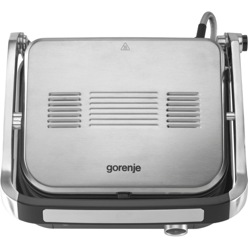 Gorenje Grill clamping, 2100W, temp. regimes-7, removable plates, 180 opening, metal, grey (GCG2100S)