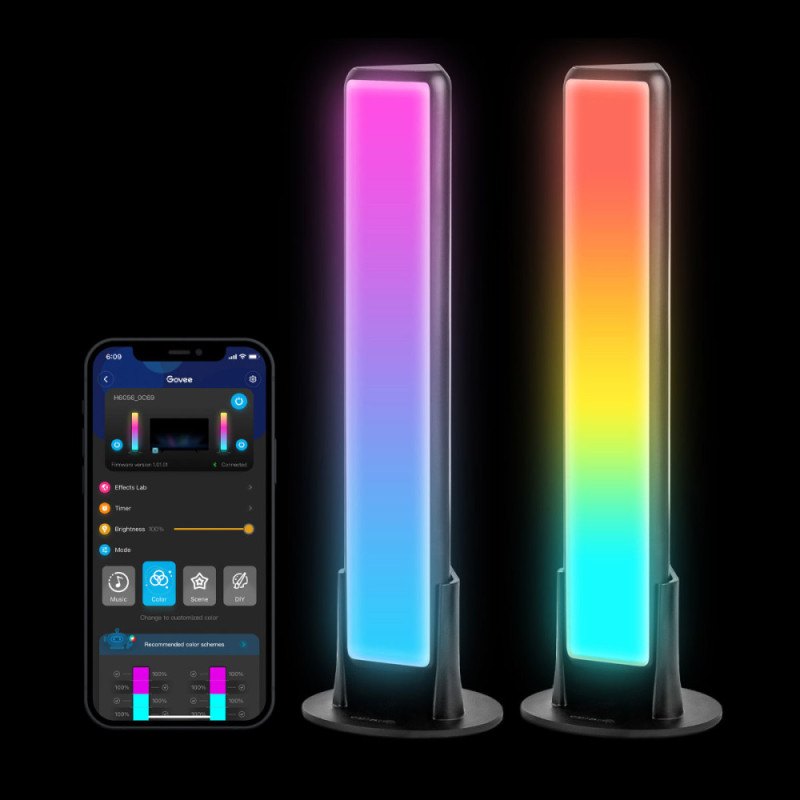 Govee Набор адаптивной подсветки H6056 RGBICWW WiFi + Bluetooth Flow Plus Light Bars RGB Черный (H60563D1)
